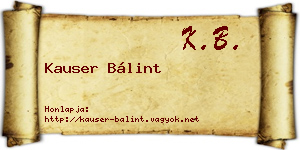 Kauser Bálint névjegykártya