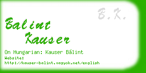 balint kauser business card
